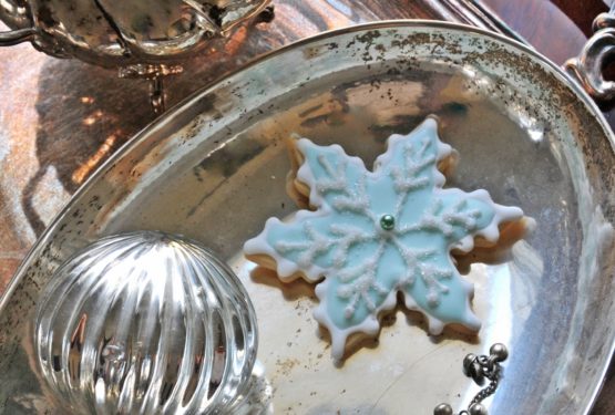 christmas cookies and antique silver